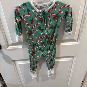 Festive Green Candy Cane Kids One Piece